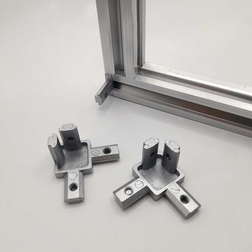 Conector de esquina de 3 vías para perfil de aluminio